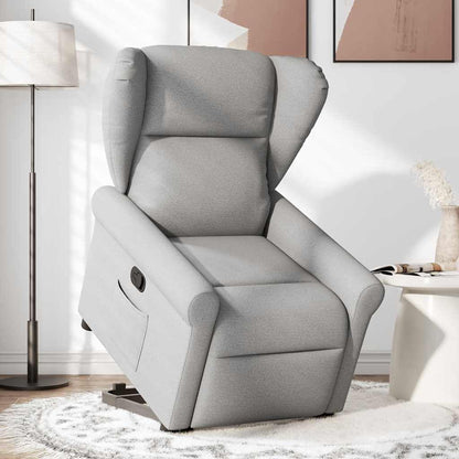 Relaxfauteuil – Relaxstoel – Sta-op Stoel – TV Stoel – Verstelbare Fauteuil – Elektrische Opsta-ondersteuning – Handmatig Verstelbare Rugleuning – Wolkengrijze Stof