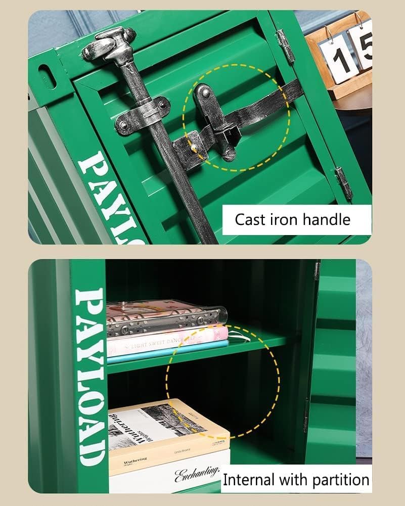 Metal Locker Cabinet Industrial Style - Creative Container Bedside Storage Cabinets For Home, Restaurant, Bar, Gym - Metal Storage Cabinet With Drawer(Color:C) - QUORE