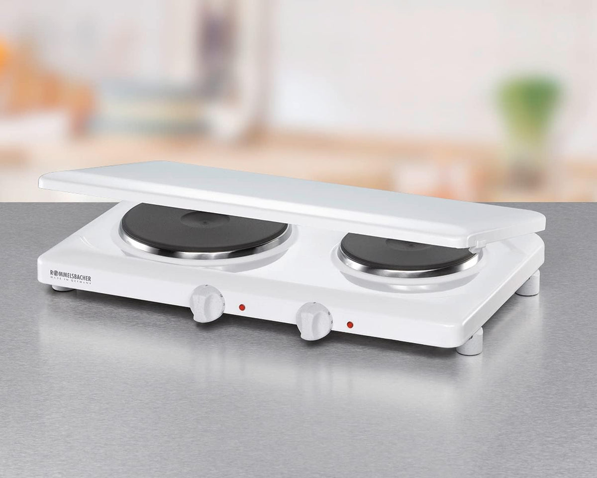 Dubbele Kookplaat – Elektrische Kookplaat – Kooktoestel – Hotplate – Warmhoudplaat – Gietijzeren Platen – Traploze Temperatuurregeling – Oververhittingsbeveiliging - QUORE