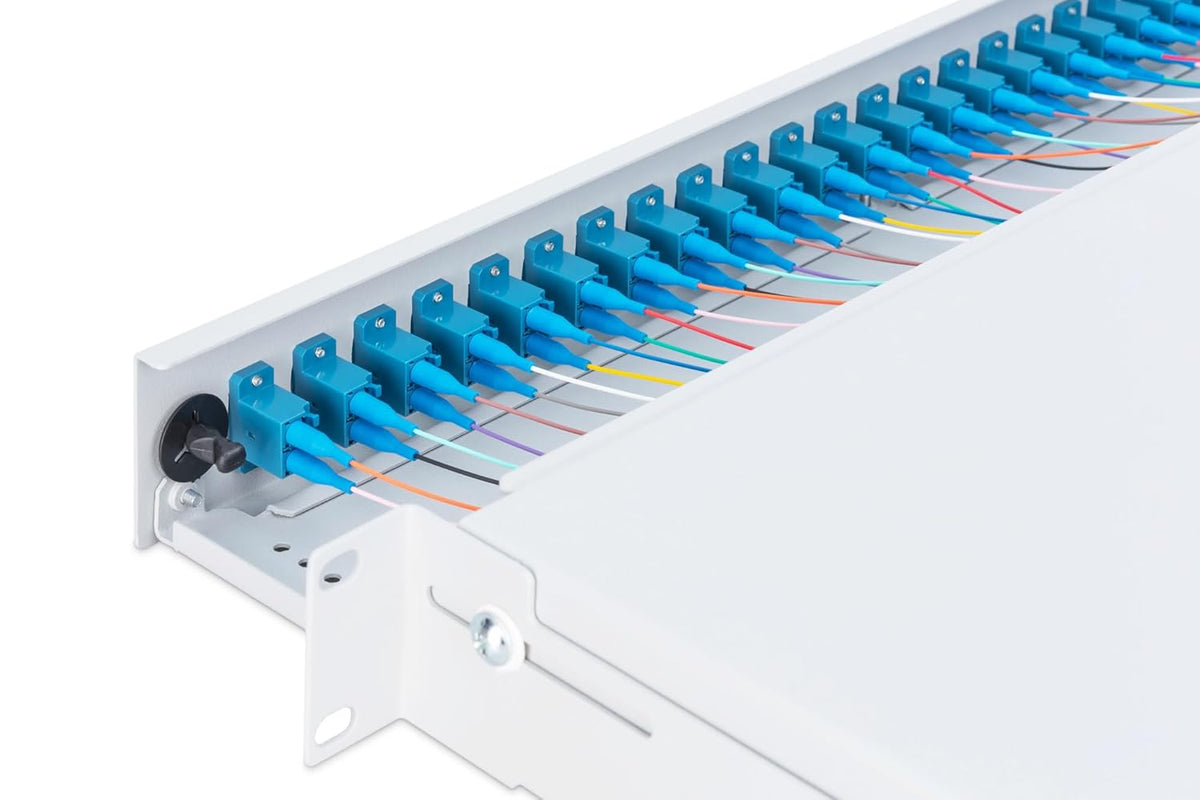 DIGITUS glasvezel lasdoos 24 koppelingen - LC - OS2-1U 19-inch - Single-Mode duplex - met lasdoos - rack-montage