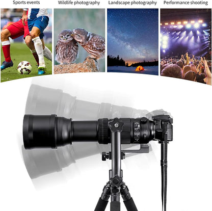 K&F Concept Panoramische statiefkop 360° van aluminium, standaard 1/4 inch snellade en waterpas, hefbereik 70 mm, belasting 20 kg, voor DSLR digitale spiegelcamera