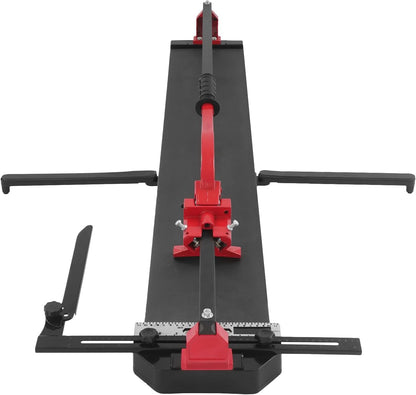 OUKANING Manual Tile Cutter with Non-Slip for Precise Cuts up to 15 mm Thickness, Ball Bearing Sliding Head for Fast Grooves and Straight Cuts, for Ceramic, Porcelain (Red, 120 cm) - QUORE