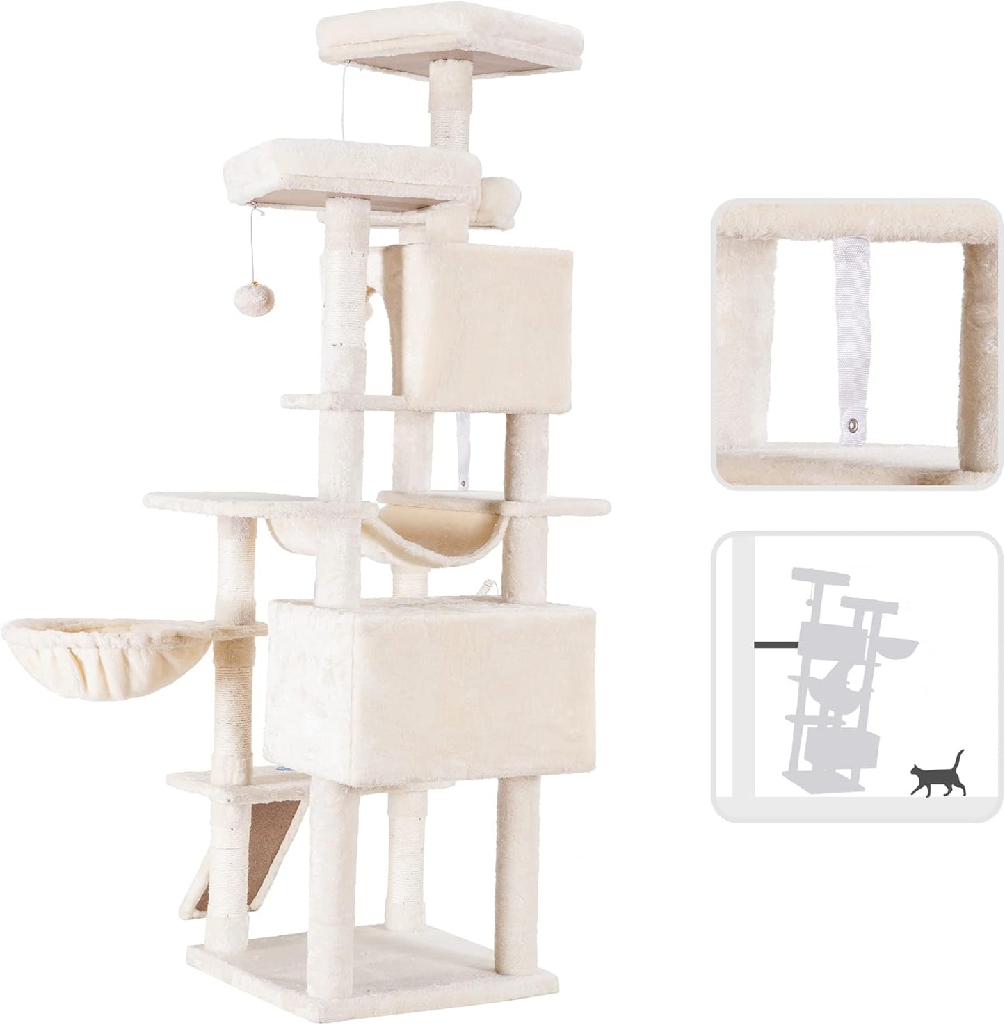 Krabpaal XXL – Kattenboom – Krabmeubel – Klimpaal – Speelpaal – Voor Grote Katten – 180 cm Hoog – Stabiel Met Sisal Touw