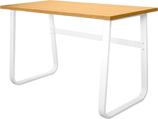 Schrijftafel voor computer, pc-tafel, studio-bureau met legplank van hout, tafel in industriële stijl, van hout en metaal, 120 x 60 x 75 cm