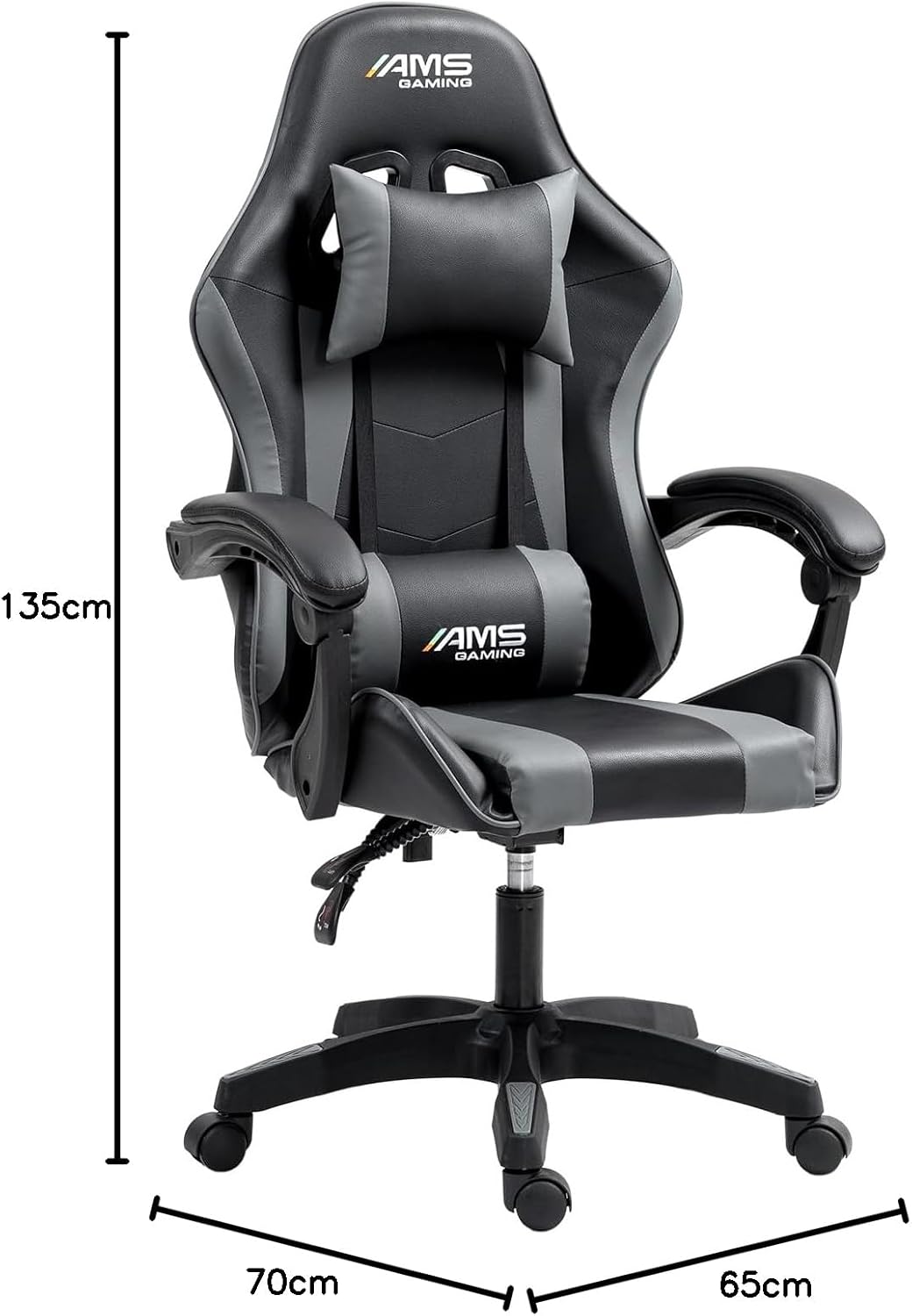 Bureaustoel, gamingstoel, netweefsel, rugleuning 155 graden kantelbaar, zwart en rood, draagkracht 130 kg