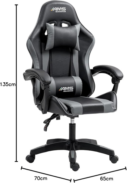 Bureaustoel, gamingstoel, netweefsel, rugleuning 155 graden kantelbaar, zwart en rood, draagkracht 130 kg