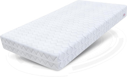 FDM Matras, 140 x 200 cm, hardheid H3 H4, hoogte 14 cm, koudschuimmatras, dubbelzijdige rolmatras, HR-schuim, 7 comfortzones, met hypoallergene, wasbare jersey overtrek, Oeko-Tex Verdura Max