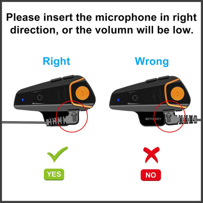 2x BT-S2 Helm Bluetooth-headset, BETOWEY Motorfiets-intercom Bluetooth-communicatiesysteem Interphone voor Paardrijden, Skiën