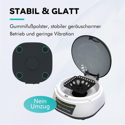 Mini-Centrifuge – Microcentrifuge – Laboratoriumcentrifuge – Tafelcentrifuge – Labcentrifuge – 7000 RPM, 3286 X G – 3-In-1 Rotor Voor 12 Buisjes En 32×0,2 Ml PCR-Strips