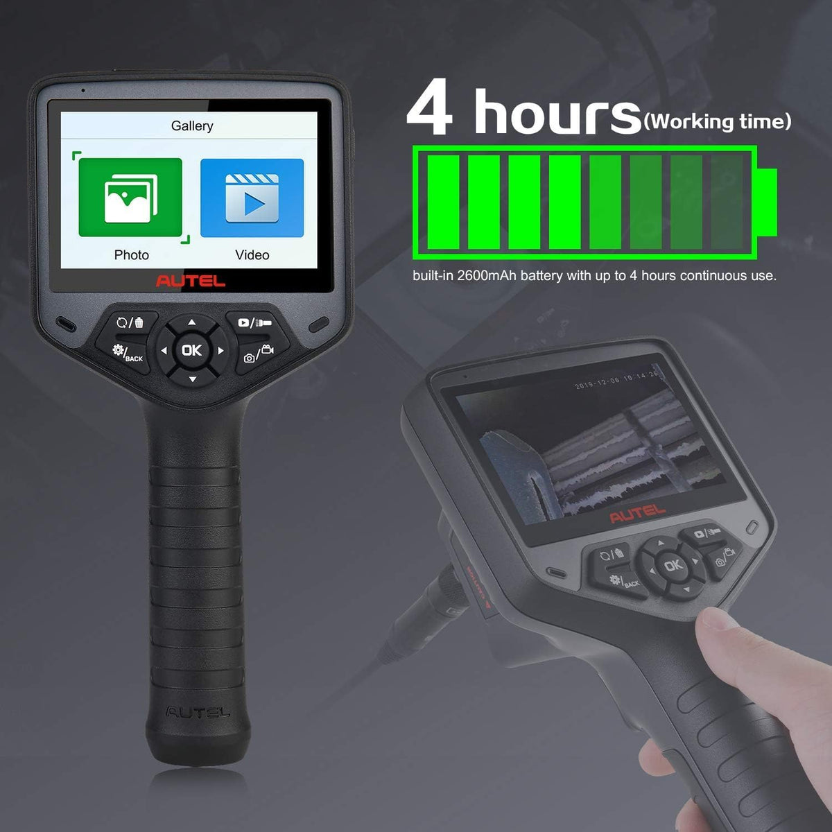 Inspectiecamera – Endoscoop – Videoscoop – Diagnostische Camera – Endoscoopcamera – Dubbele Camera’s – 4,1” LCD Scherm met Audio-opname - QUORE
