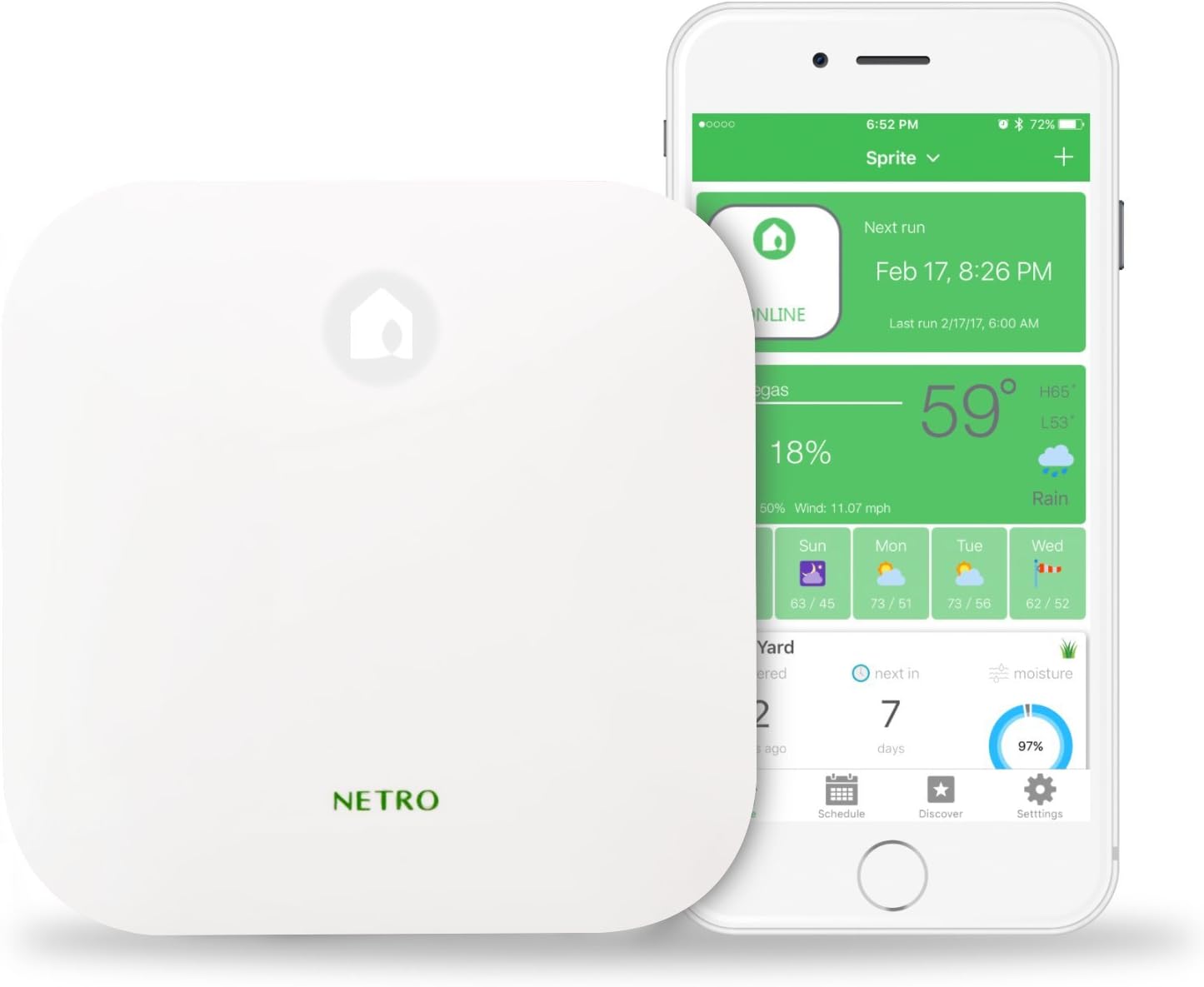 Netro Smart 12-Zone WiFi Sprinkler Controller, Weer bewust, Afstandsbediening