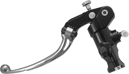 Gesmede koppelingspomp 19 x 20 met zwarte geanodiseerde pompbehuizing, lange hendel zilver (knop + hendel) voor BMW HP4 van 2013 tot 2014, DC 1000