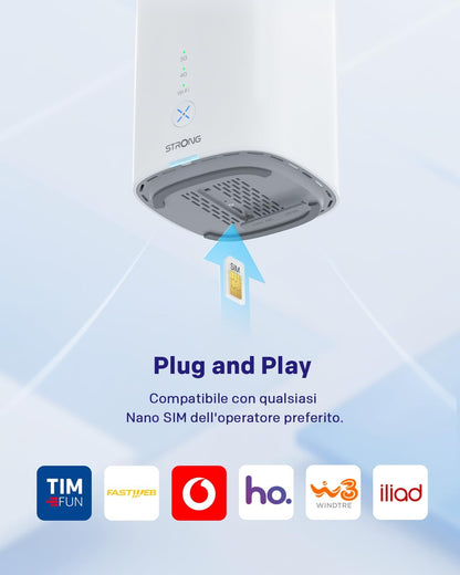 STRONG 5G router simkaart, 3,5 Gbit/s-poort met 2X LAN-aansluiting, aansluiting voor vaste netwerk, Wi-Fi 6 AX3000, grote dekking, 5GROUTERAX3000