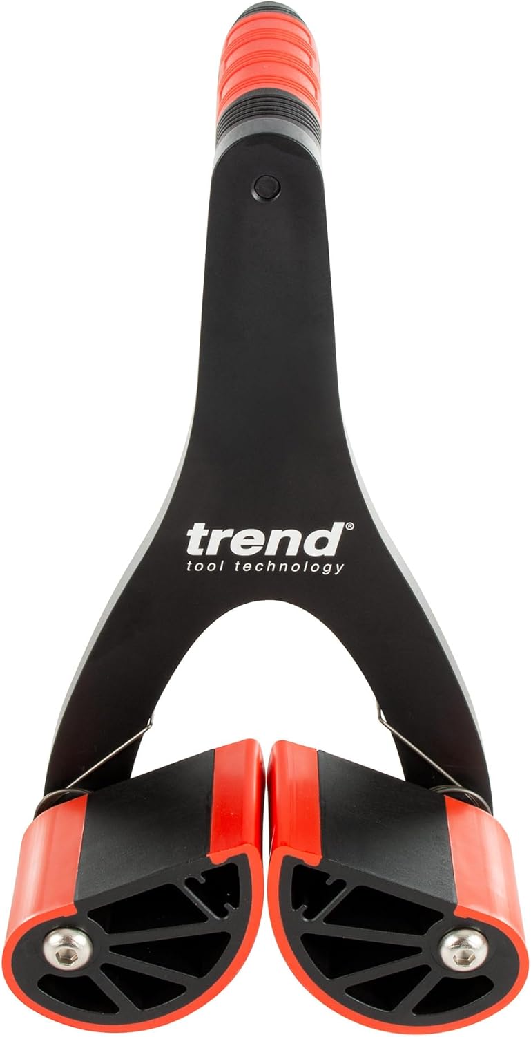 Trend Plaatdrager set voor deuren, werkbladen en plaatmateriaal, paar zelfinstellende tilhulpen voor materialen tot 65 mm dik, draagvermogen 75 kg per stuk, antislip rubberen bekken, P/CARRIER/2