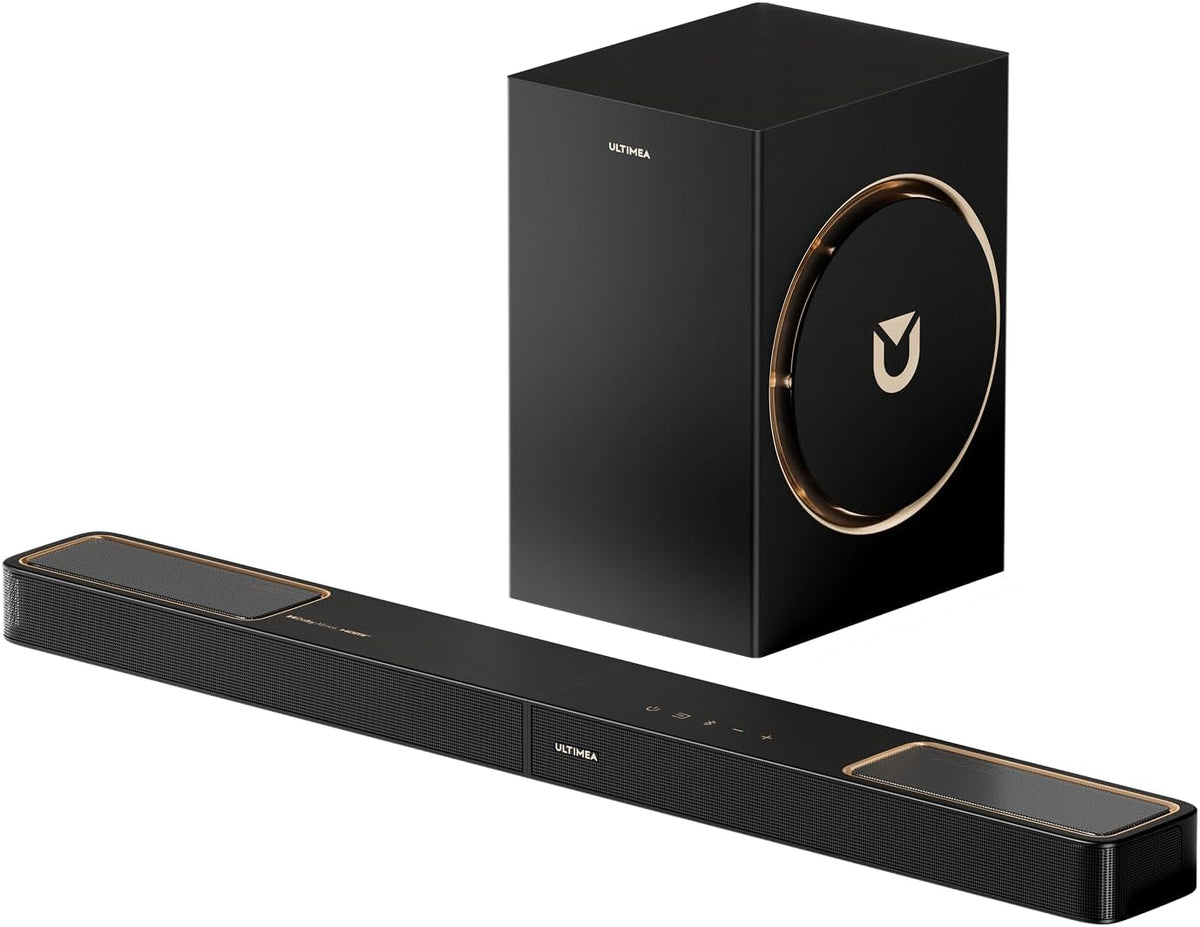 ULTIMEA 3.1.2ch soundbar voor tv-apparaten met Dolby Atmos, soundbar met subwoofer voor thuisbioscoop, surround soundsysteem voor televisies met 6,5 inch subwoofer, HDMI eARC, BT 5.4, Skywave F30 Boom