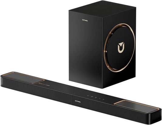 ULTIMEA 3.1.2ch soundbar voor tv-apparaten met Dolby Atmos, soundbar met subwoofer voor thuisbioscoop, surround soundsysteem voor televisies met 6,5 inch subwoofer, HDMI eARC, BT 5.4, Skywave F30 Boom