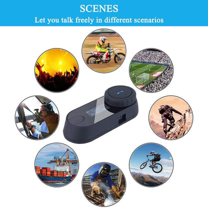 FreedConn Motorfiets communicatiesysteem, helm bluetooth intercom, helm headset (800 m bereik, zodat draadloos bellen,mp3-muziek beluisteren, FM-radio (2 set met zachte kabel)