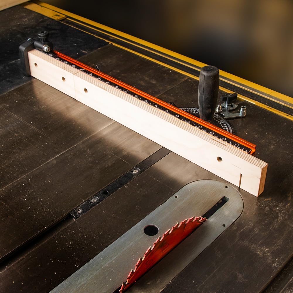 O'Skool Mijter Gauge Extension Fence System met standaard sleuf en stop gaten, telescopische hek en flip stop