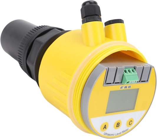 Digitale ultrasone niveaumeter met lcd-scherm, 0-10 meter, 4-20 mA analoge uitgang, DC24V-voeding, voor water- en rioolwaterzuivering, elektriciteit en mijnbouw