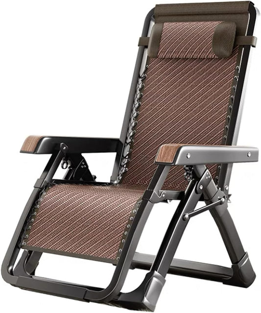 Inklapbare zonnestoel, campingstoel met hoofdsteun, tuinligstoel, inklapbaar, 0 tot 170 graden verstelbare rugleuning, Grand Patio, zonnebed, ligstoel voor patio, tuin, strand, zwembad