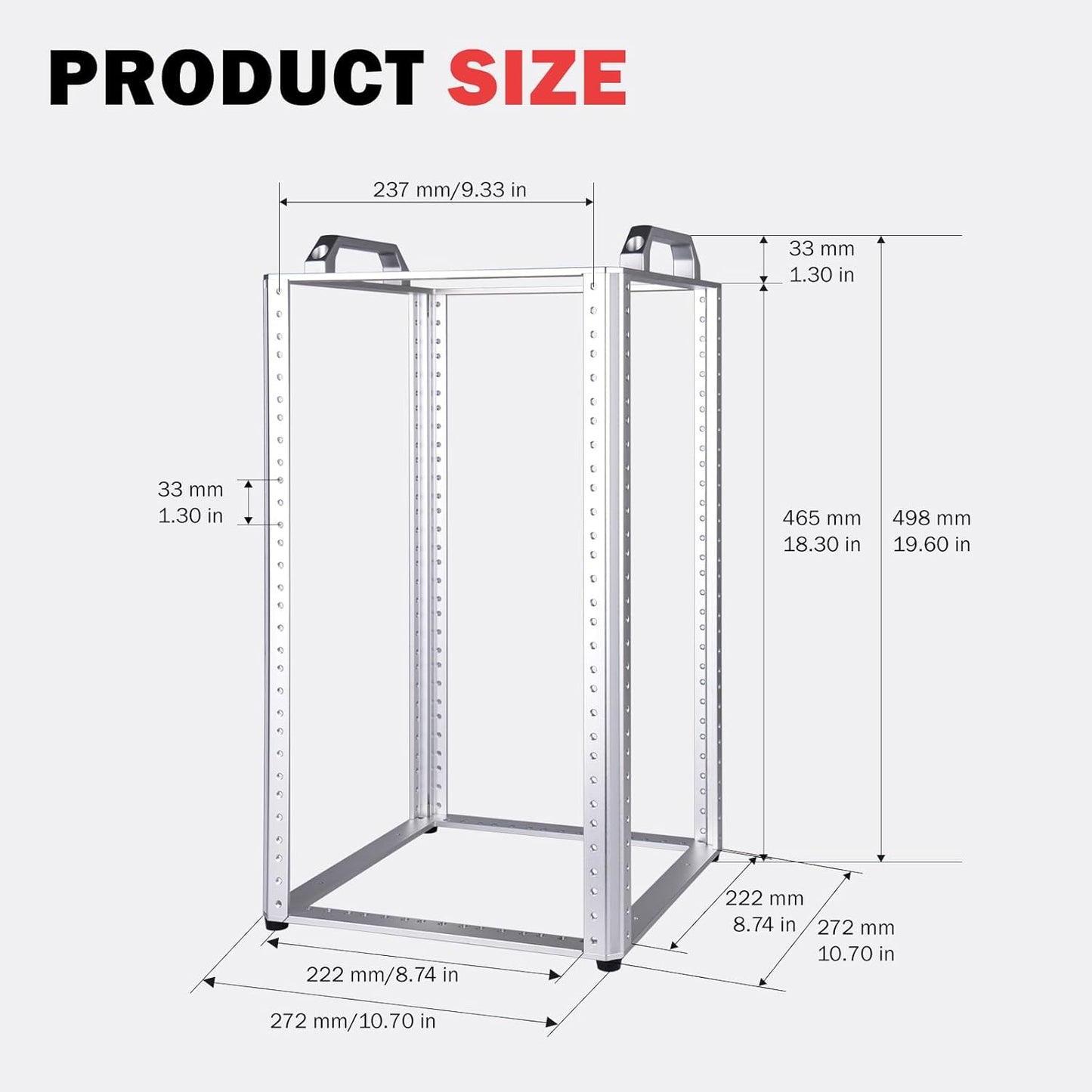 10U Open Frame Netwerkrack – Serverrack – Netwerkkast – Patchkast – AV-Rack – 10 Inch Formaat – Aluminiumlegering