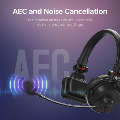 Came-TV Waero-PRO 1,9 GHz Wireless Intercom Headset Systeem Noise Cancellation A/B Group 1700ft (518m) Zero Latency 2 Persoon Team Communication for Church Boating TV Film Production Drone