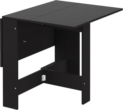vlinder, klaptafel met 2 kleppen, van melamine spaanplaat, zwart, 103/67/28 x 76 x 73,4 (l x b x h).