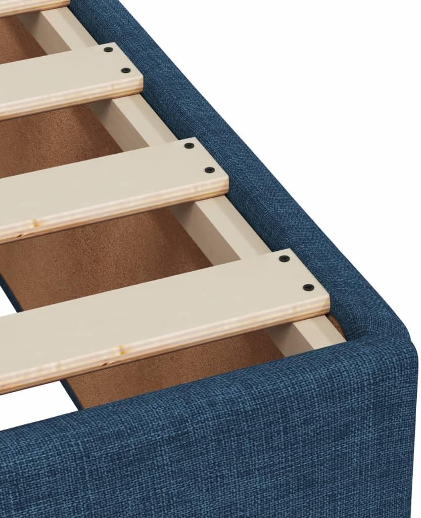 Bedframe – Bedbodem – Slaapkamerbed – Logeerbed – Eenpersoonsbed – Polyester Bekleding – Lattenbodem 90x190 cm – Stevige Kunststof Poten
