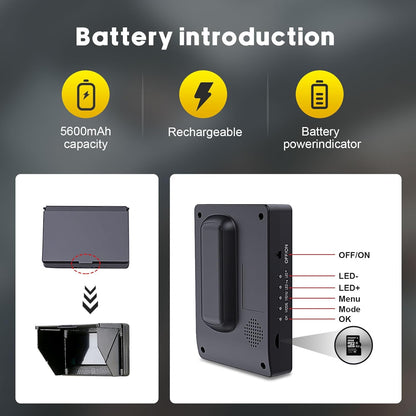 4,3 inch Rioolbuis inspectiecamera, 22 mm afvoer industriële endoscoop met DVR, rioolinspectie videocamera IP68 waterdicht met 12 stuks LED-verlichting voor loodgieters inspecteurs