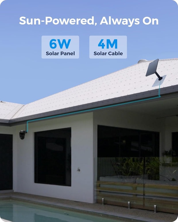 Beveiligingscamera - Zonnebeveiligingscamera - Camerabewaking - 360° - 140° Pan - Tilt Camera - Oplaadbare Batterij - met Spotlight - Nachtzicht in Kleur - AI-detectie - Zonnepaneel - Zwart