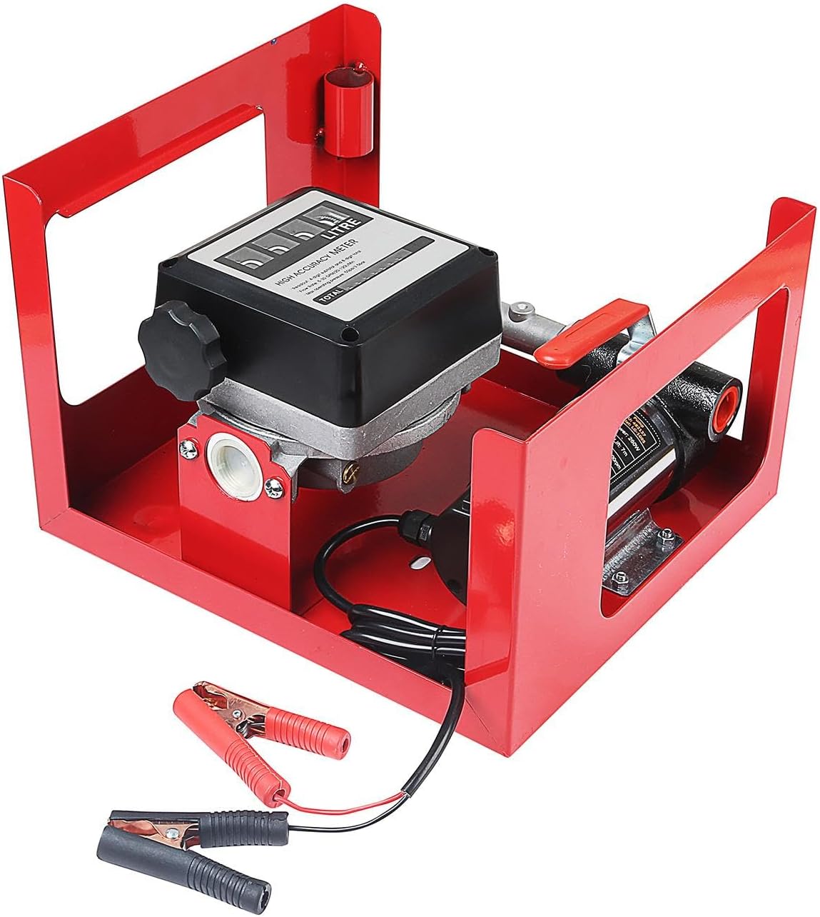Diesel Transferpompset 12V – Dieselpomp – Brandstofpomp – Oliepomp – Transferpomp – Zelfaanzuigend – 4-Cijferige Flowmeter