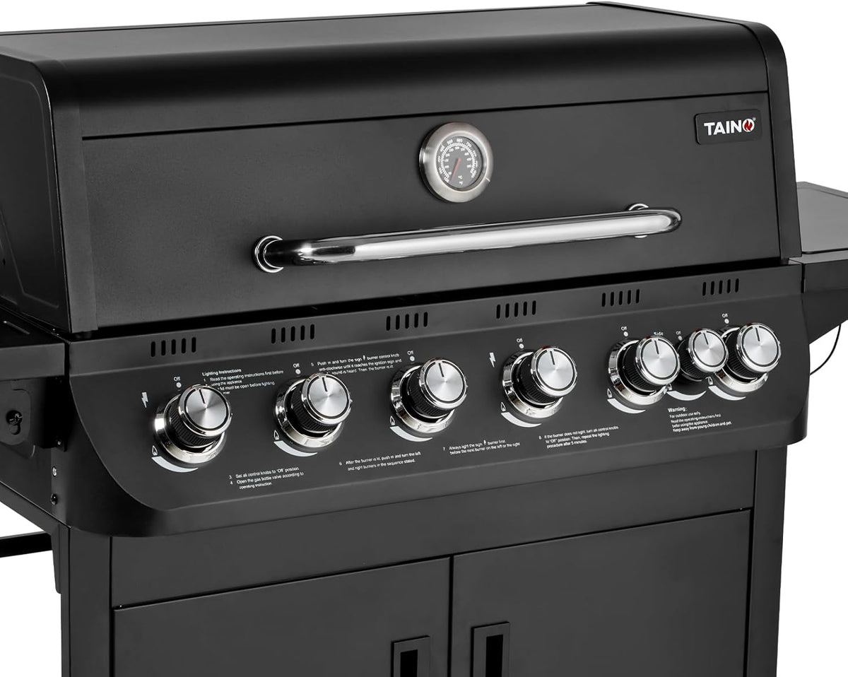 TAINO Brando Gas Barbecue 6 + 1 6 Burners Side Burner BBQ Grill Trolley Gas Grill Grill - QUORE