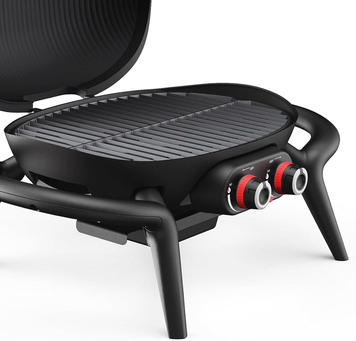 TAINO KENAI Gas Barbecue for Camping, Table Grill, Balcony Grill, Gas, Outdoor Kitchen, Thermometer, Aluminium Casting, Black - QUORE