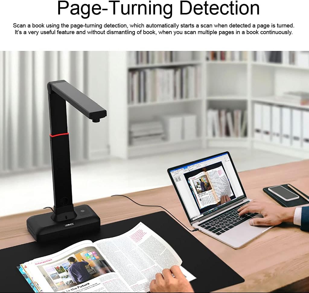 Viisan S21 A2 documentscanner - resolutie 27 MP, perfect voor het snel scannen van grote documenten en boeken. Compatibel met meertalige OCR, Mac en Windows.