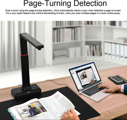Viisan S21 A2 documentscanner - resolutie 27 MP, perfect voor het snel scannen van grote documenten en boeken. Compatibel met meertalige OCR, Mac en Windows.