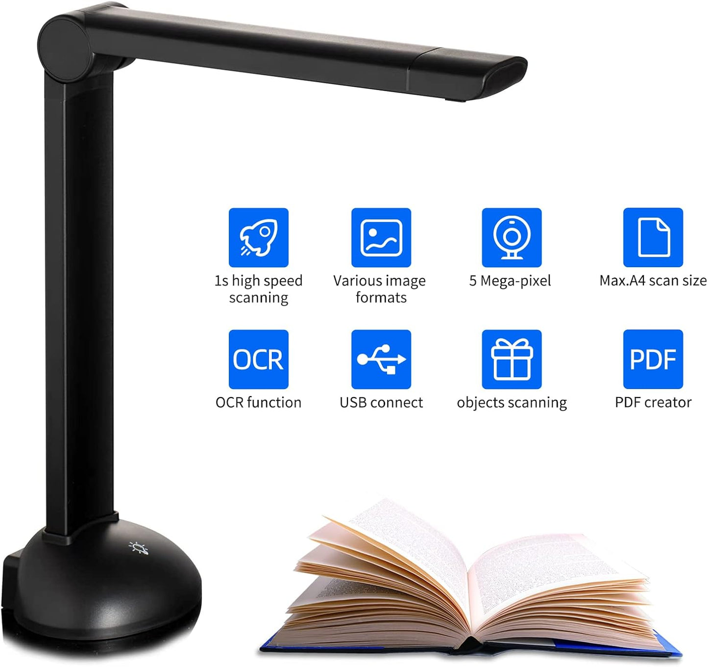 Slimme Draagbare Documentscanner USB-boek met OCR Automatisch Afvlakken van Scheefstand Scanformaat A3-scannen Digitalisering Camera's van Boeken Gebruikt voor Dossierrekening