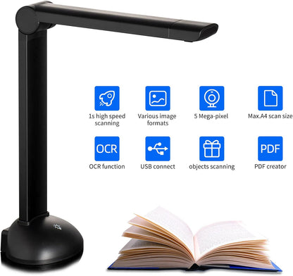 Slimme Draagbare Documentscanner USB-boek met OCR Automatisch Afvlakken van Scheefstand Scanformaat A3-scannen Digitalisering Camera's van Boeken Gebruikt voor Dossierrekening