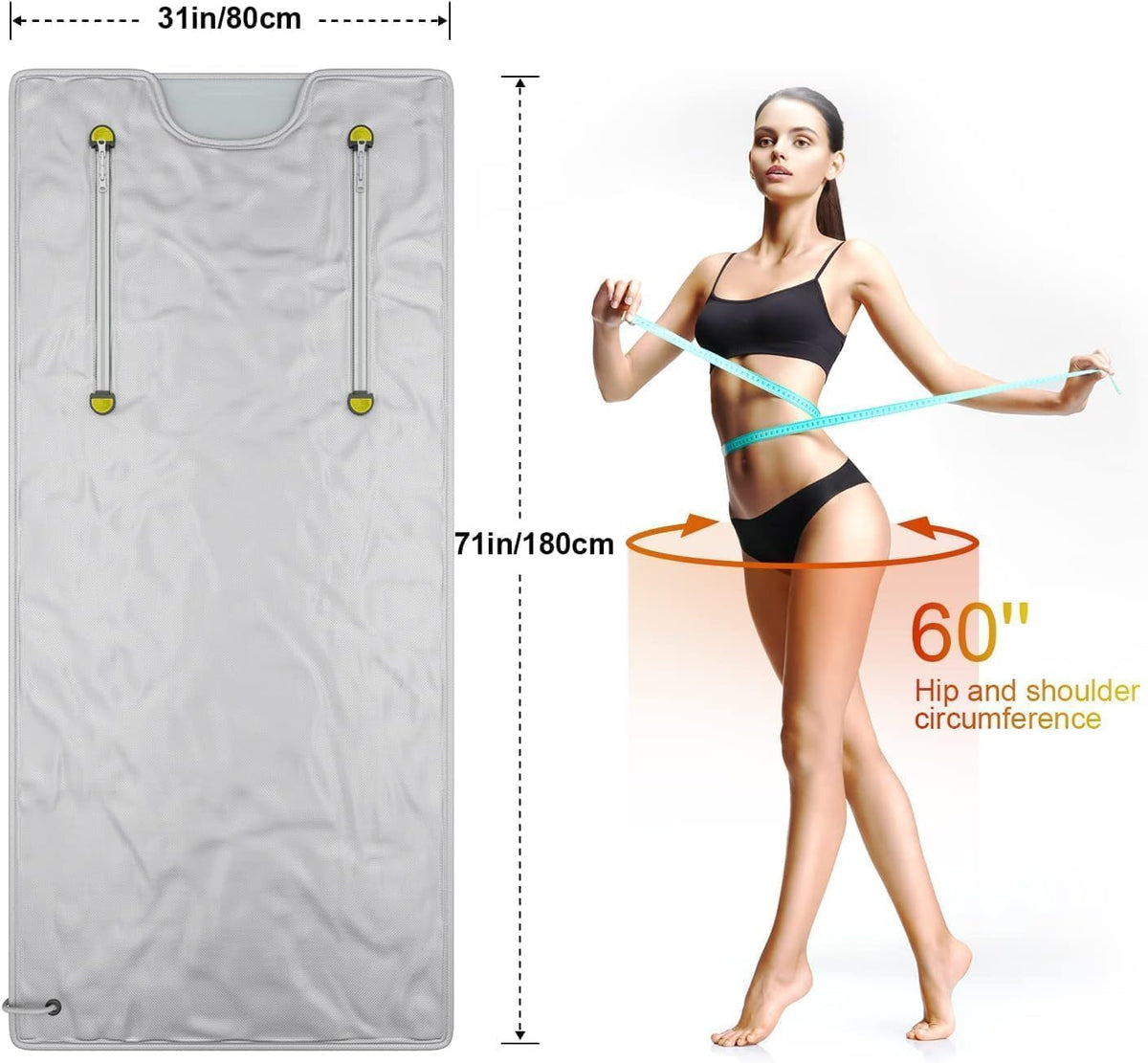 Portable Sauna Infrared Sauna Blanket 2 Zone Digital Home Sauna Blanket Professional Detox Therapy Sauna Portable Oxford Sauna Blanket with 4 Safety Protection for Hot Sweating, Relaxation - QUORE