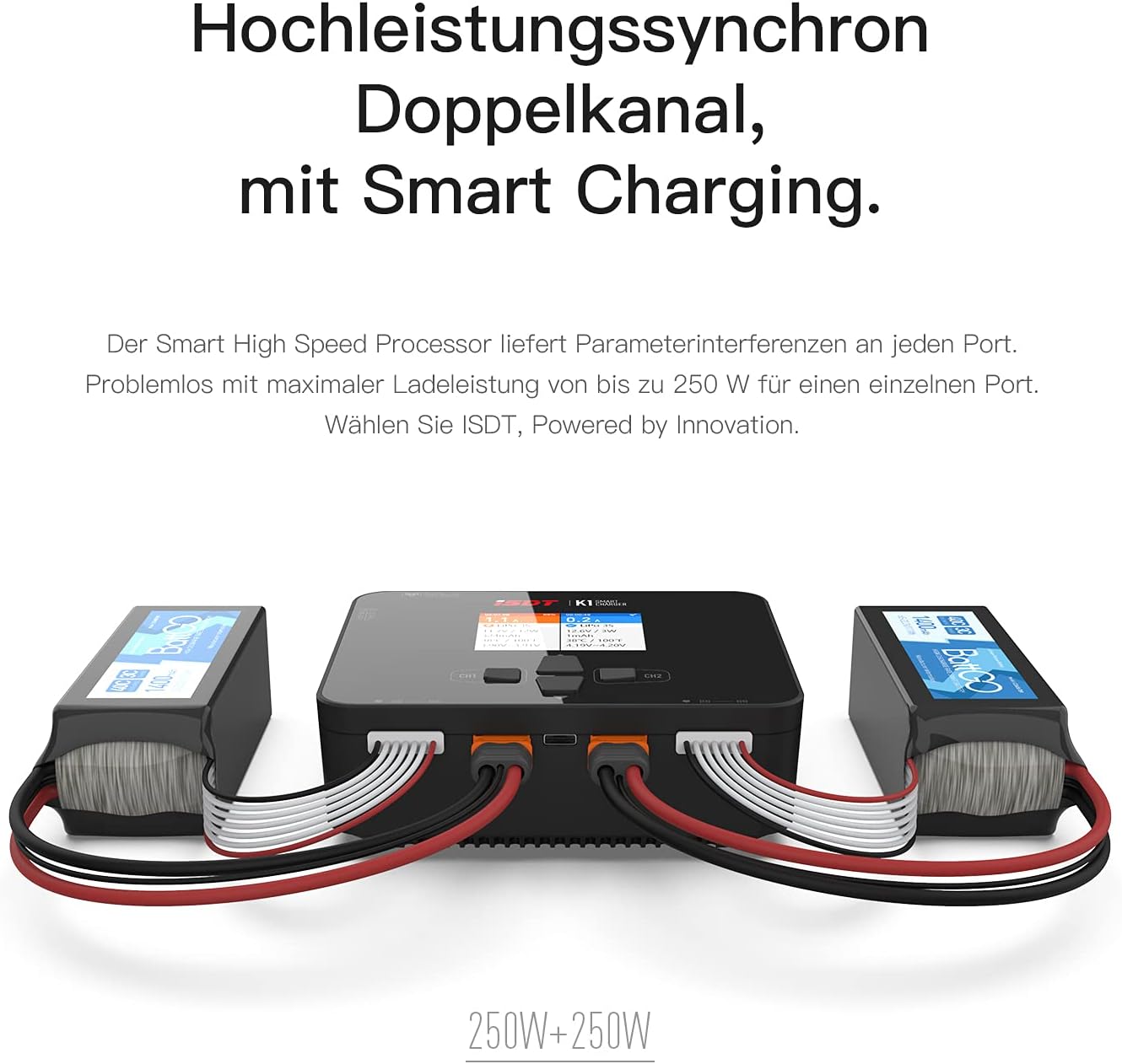 Lipo Accu Oplader – Batterijlader – RC Acculader – Balancer – Accu Laadstation – AC 100W en DC 250W x2 – Dubbele Kanaal Veiligheid – Donkere Modus Display
