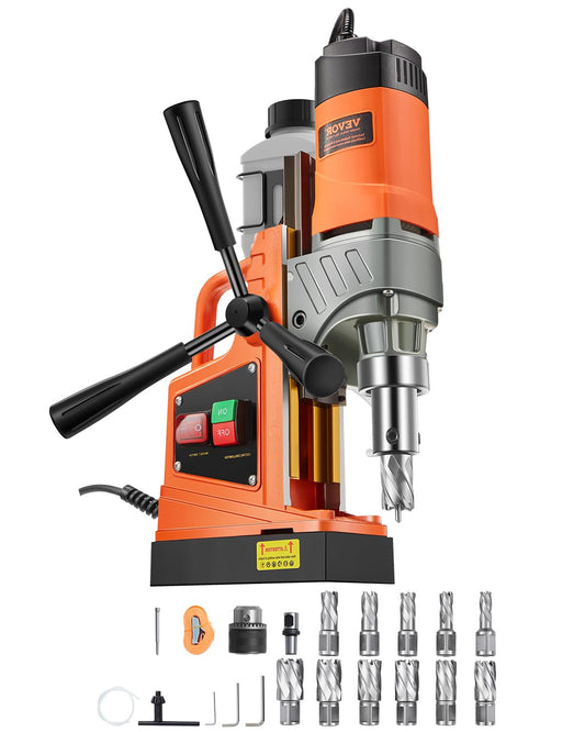 Magnetische Boormachine – Kolomboormachine – Metaalboor – Elektromagnetische Boor – Draagbare Boormachine – 1450 W Motorvermogen – 12.500 N Magnetische Houdkracht