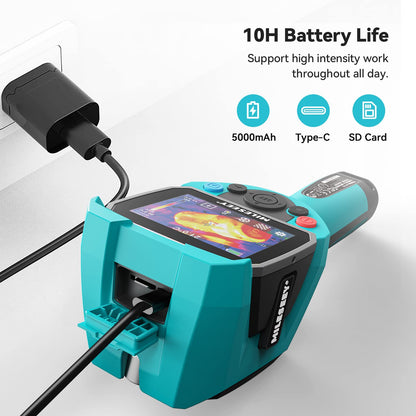 Warmtebeeldcamera, MiLESEEY Handheld 256* 192 IR-resolutie warmtebeeldcamera, 3,5 inch LCD-scherm, IP65 waterdicht, oplaadbaar, 6 paletten, thermische camera met automatische trackfunctie voor koude