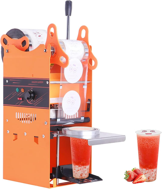 YJINGRUI Bekerzegelmachine, commerciële handmatige Bubble Tea Cup Sealer voor 90/95/70/75 mm diameter kopjes 300-500 kopjes/uur (sealing machine)