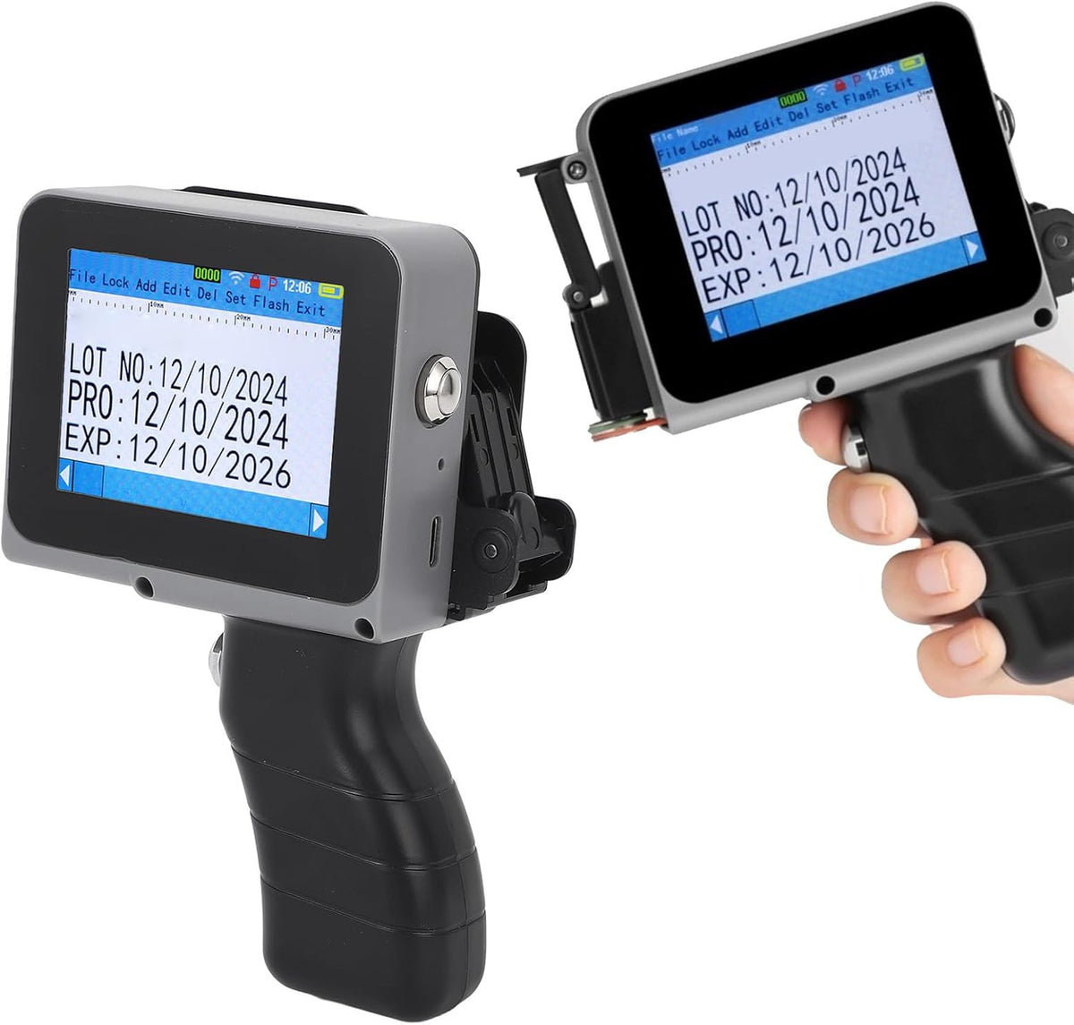 Barcode-datumprinter, draagbare inkt-straal-printer, 4,3-inch touchscreen-handprinter voor tekst-QR-code-afbeelding