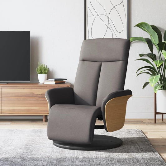 Relaxstoel met voeteneinde taupe stof tv-stoel met ligfunctie, enkele ligstoel, relaxstoel voor woonkamer, slaapkamer - QUORE