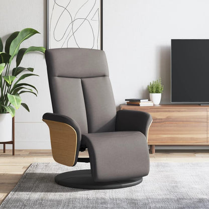 Fauteuil Verstelbaar – Relaxstoel – Draaistoel – Zithoekstoel – Comfortstoel – Verstelbare Rugleuning 105-125° – 360° Draaibaar – Taupe Stof – Met Voetensteun