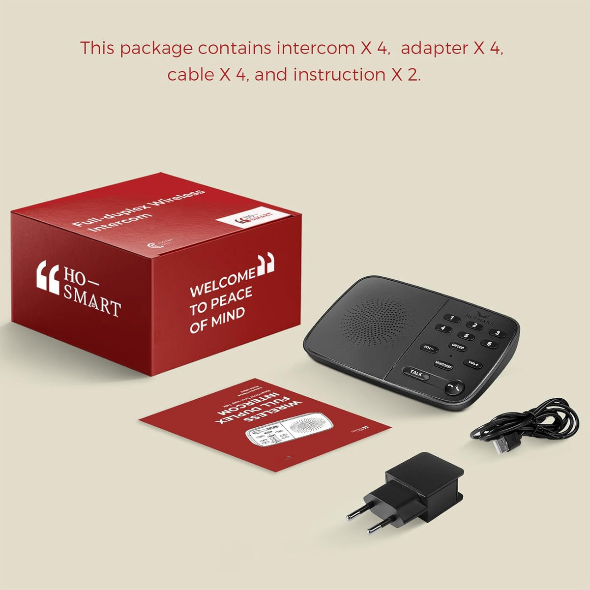 Hosmart Nieuwe Verbeterde Volledige Duplex Draadloze Intercom, 2025 Real-Time Twee-weg Intercom voor Thuis en Bedrijf met Ultra Lange Bereik van 500m