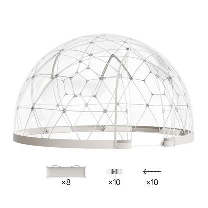 VEVOR Igloo Tuinkoepel, 3,7 x 2,2 m, transparante bubbeltent voor 4-7 personen, weerbestendig, geodetische koepelkas, pvc-iglotent voor tuin, terras, camping, feest
