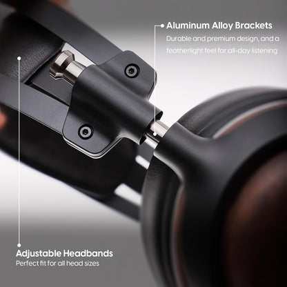 Bedrade Hoofdtelefoon – Koptelefoon – Stereo Hoofdtelefoon – Headset – Monitor Hoofdtelefoon – Gesloten Rug – Dubbele Driverconfiguratie – Walnoothouten Oorschelpen