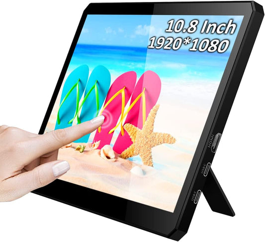 Draagbare Monitor Touchscreen – Mobiel Scherm – Extra Display – Tweede Beeldscherm – Compact Scherm – 10,8 Inch – Full HD 1920x1080 – HDMI & USB-C