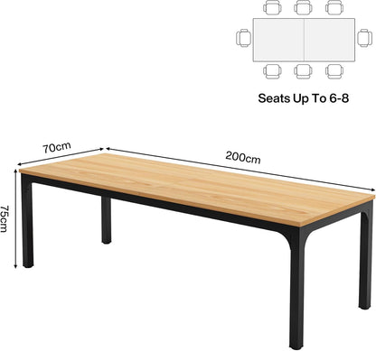 Tribesigns Dining Table for 6-8 People, 78 Inch Large Narrow Long Rectangular Kitchen Dining Table, 8 Seater Rustic Wooden Dining Table for Kitchen, Living Room (Table Only)